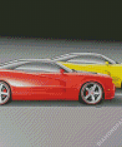 Red And Yellow 2010 Dodge Charger Diamond Painting