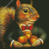 Squirrel Holding Acorns Diamond Painting