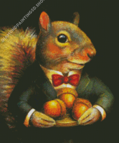 Squirrel Holding Acorns Diamond Painting