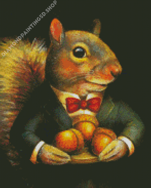 Squirrel Holding Acorns Diamond Painting