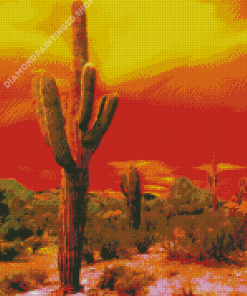 Sunset Saguaro National Park Diamond Painting