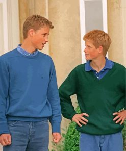 Young Prince William And Prince Harry Diamond Painting
