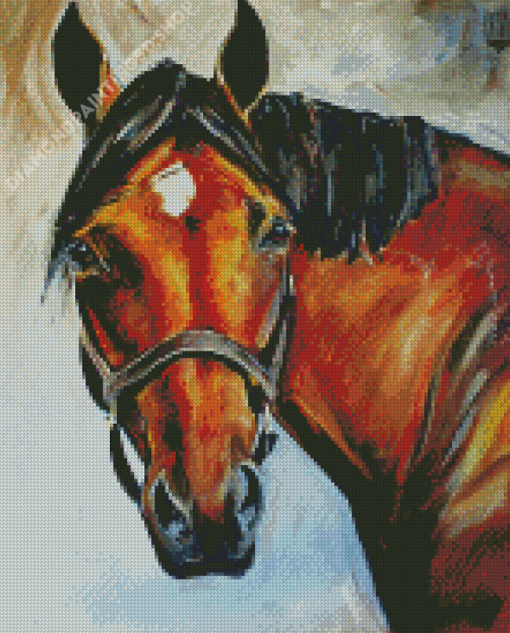 Aesthetic Brown Horse Head Art Diamond Painting