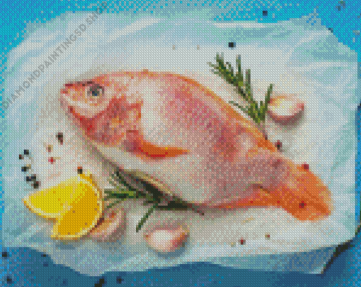 Aesthetic Fish Cooking Diamond Painting