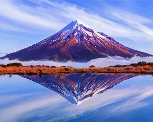 Aesthetic Mount Taranaki Landscape Diamond Painting