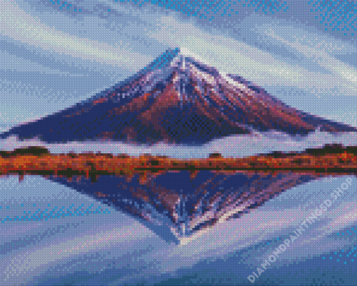 Aesthetic Mount Taranaki Landscape Diamond Painting