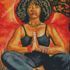 Black Woman Yoga Diamond Painting