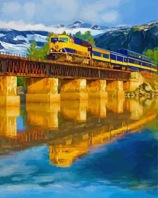 Alaska Railroad Reflection Diamond Painting