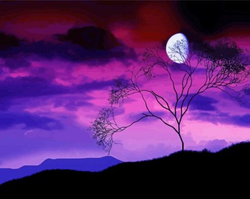 Beautiful Purple Night Diamond Painting