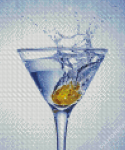 Green Olive In Water Glass Diamond Painting
