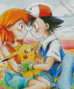 Misty And Ash Anime Diamond Painting