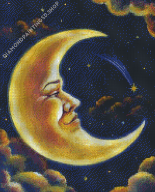 Moon Man Face Diamond Painting