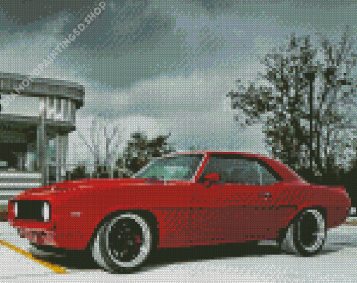 Red Classic Camaro Diamond Painting