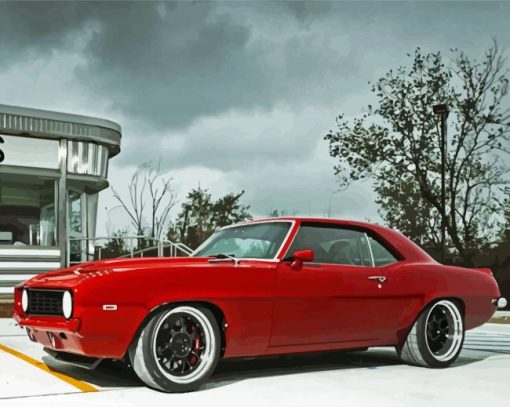 Red Classic Camaro Diamond Painting