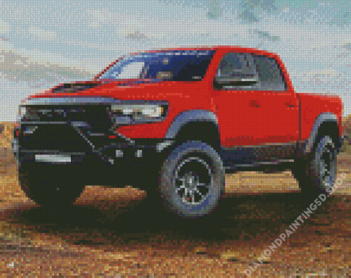 Red Dodge Ram Diamond Painting