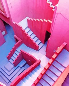 Stairs Pink Diamond Painting