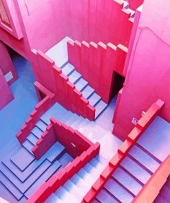 Stairs Pink Diamond Painting
