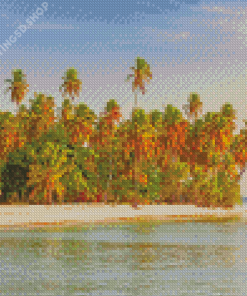 Tobago Island Palm Trees Diamond Painting