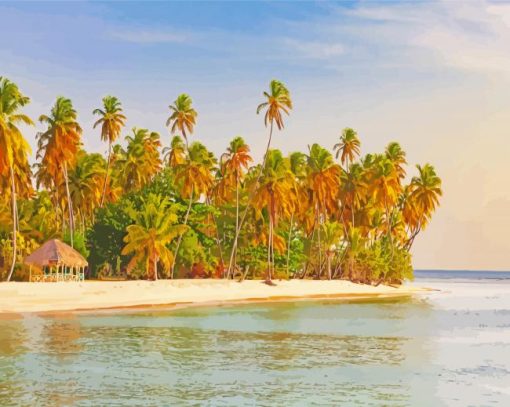Tobago Island Palm Trees Diamond Painting