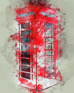 Abstract Red Telephone Box Diamond Painting