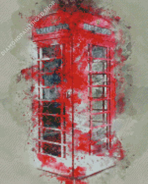 Abstract Red Telephone Box Diamond Painting