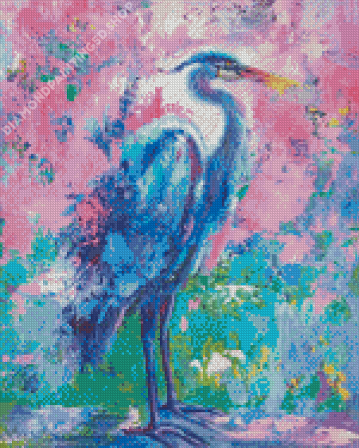 Abstract Heron Bird Diamond Painting