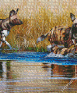 African Hunting Dogs Wildlife Diamond Paintings