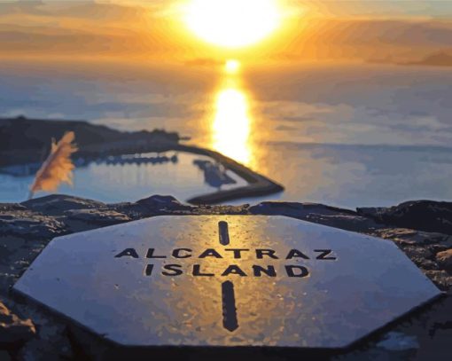 Alcatraz Island Sunset Diamond Painting