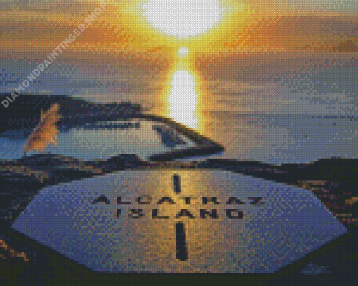 Alcatraz Island Sunset Diamond Painting