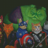 Avengers Superhero Cats Diamond Paintings