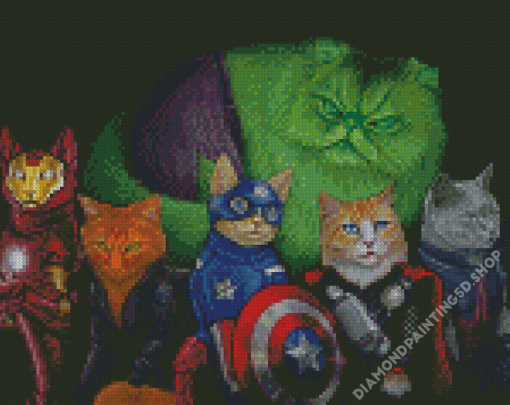 Avengers Superhero Cats Diamond Paintings