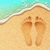 Beach Footprints In The Sand Diamond Painting