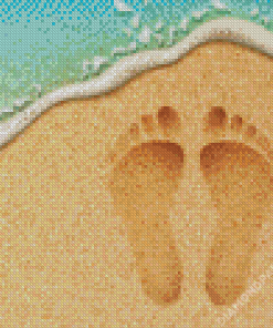 Beach Footprints In The Sand Diamond Paintings