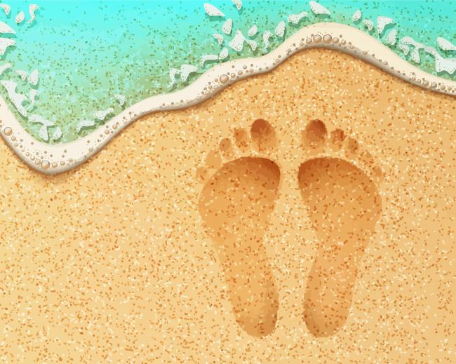 Beach Footprints In The Sand 5D Diamond Painting DiamondPainting5d