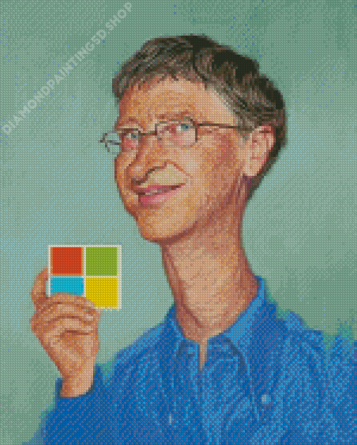 Bill Gates Caricatures Art Diamond Painting