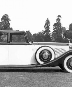 Black And White Vintage Rolls Royce Diamond Painting