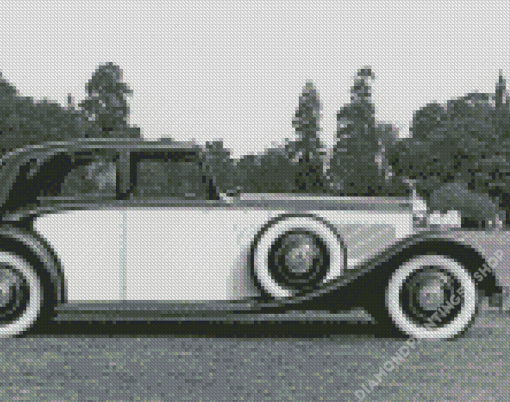 Black And White Vintage Rolls Royce Diamond Paintings