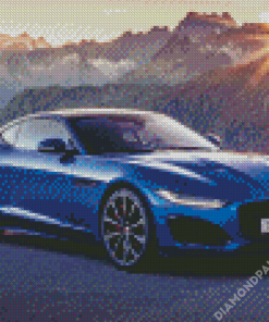 Jaguar F Type Blue Car Diamond Paintings