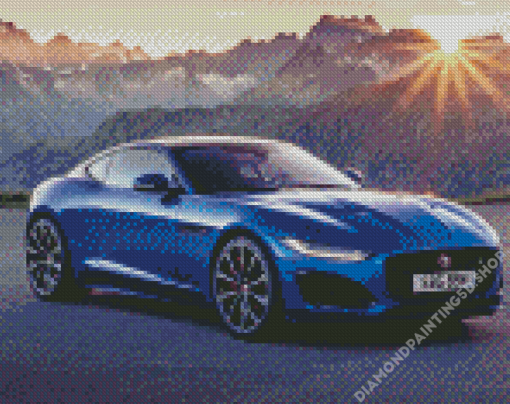 Jaguar F Type Blue Car Diamond Paintings