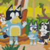 Bluey Bandit Bingo In Forest Diamond Painting