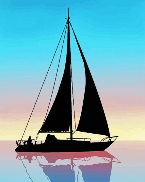 Boat Silhouette Diamond Painting