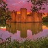 Bodiam Castle Sunset Diamond Painting