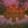 Bodiam Castle Sunset Diamond Painting