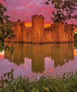 Bodiam Castle Sunset Diamond Painting