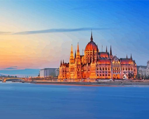 Budapest Evening Sunset View Diamond Painting