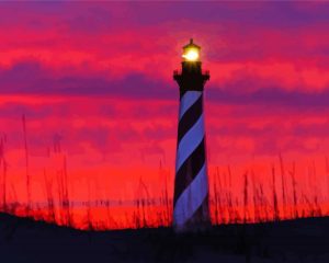 Cape Hatteras Lighthouse Sunset Diamond Painting