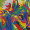 Colorful Wolf And Eagle Diamond Paintings