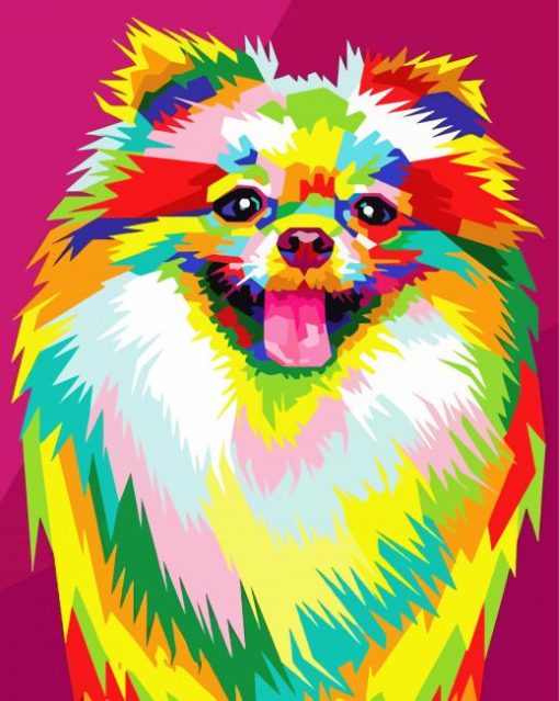 Colorful Pomeranian Pop Art Diamond Painting