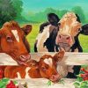 Cows By Fence Diamond Painting