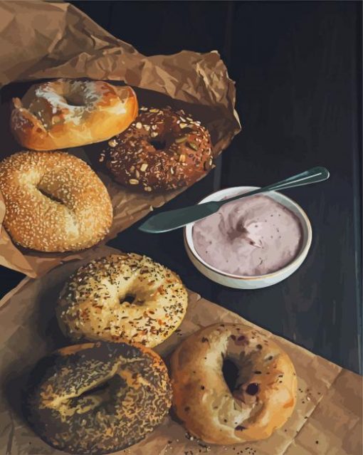 Cream Cheese Bagel Diamond Painting